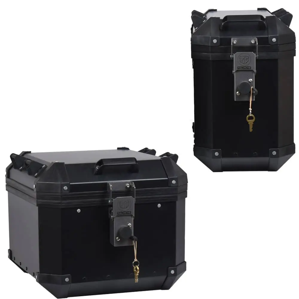 Set 2 Maletas Laterales + 1 Baúl Aluminio Negro - Imagen 2