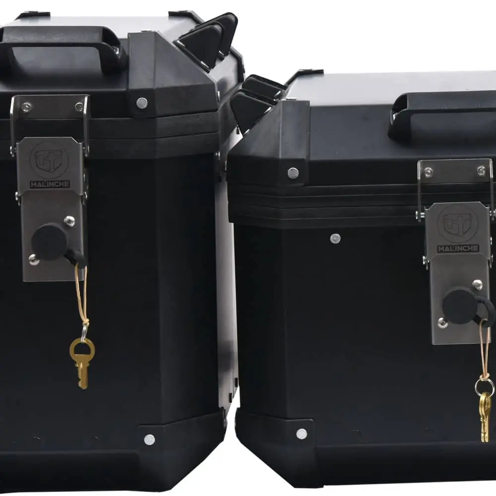 Set 2 Maletas Laterales + 1 Baúl Aluminio Negro - Imagen 3